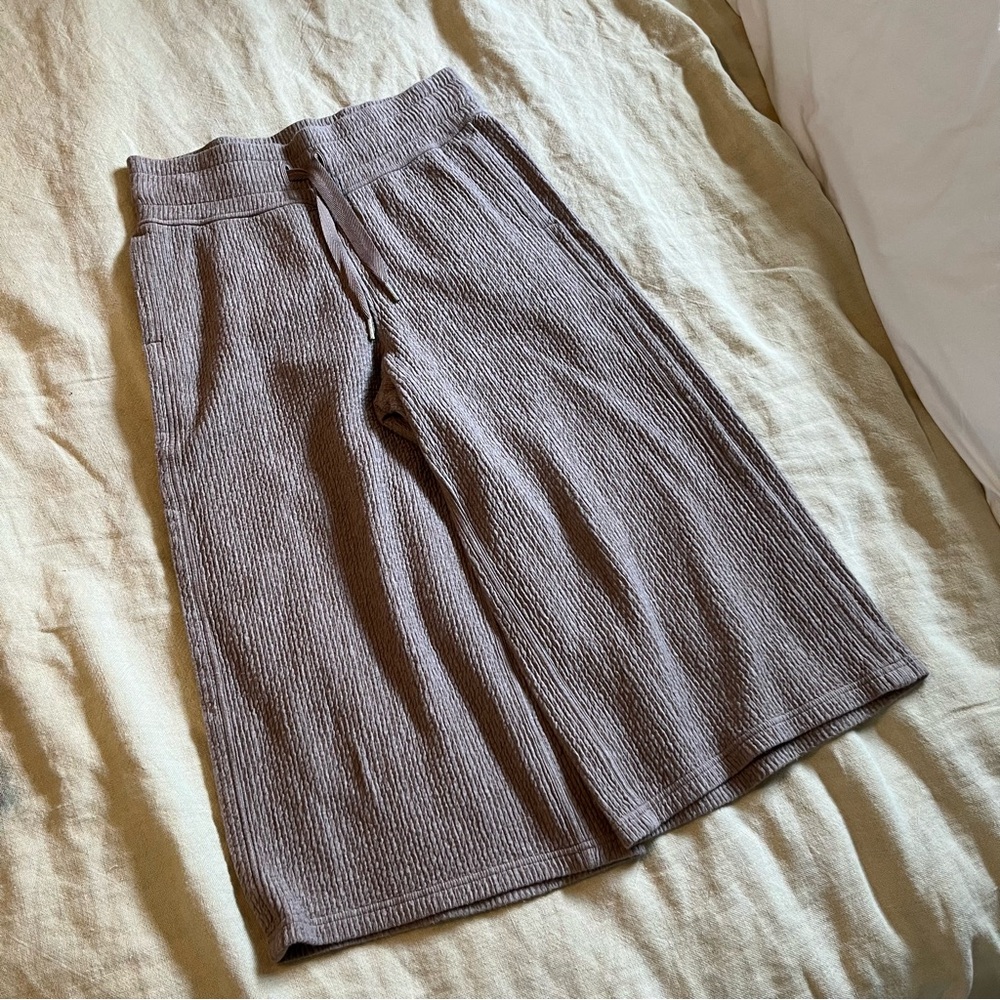 Lululemon Retreat Yourself Soft Cozy Wide Crop Pant Sand Beige 4 - Picture 3 of 8